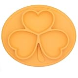 Kuke 安全シリコン素材　かわいい三つ葉の形　お食事マット　子供用　水洗い　赤ちゃん　洗える　ランチョンマット　食器　吸盤付き