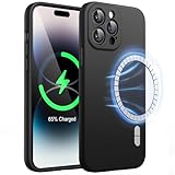 JETech iPhone14ProMax 6.7インチ用 (14 Pro Max) マグネット シリコンケース MagSafe対応 シルキーソフトタッチの電話カバー カメラレンズ保護 (ブラック)