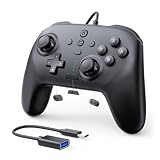 JOYTORN 有線コントローラー（Switch 2/Switch/OLED/Lite/PC対応）、9軸モーションセンシング、Cボタン、ホール効果ジョイスティックゲームパッド、ターボ/マクロ/プログラマブル/デュアル振動、3.5mmオーディオジャック（ブラック）