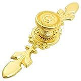 SODIAL(R)12センチメートルの長さ家具の引き出しワードローブドアプルハンドルゴールドトーン