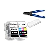 【pomme】 BC-345XL ブラック BC-346XL 3色カラー 染料 4色セット 大容量 工具付き キヤノン対応 詰め替えインク ISO14001/ISO9001認証工場 (BC-345 BC-346 BC-345XL BC-346XL BC-345BK BC-346CL)