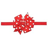 Tonsee ベビー ガールズ ヘッドバンド 可愛い ドット ちょう結び 髪飾り ヘアアクセサリー (レッド)