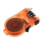 SODIAL(R)3 フィートケーブルロック　伸縮可能　コンビネーション　荷物サイクリングに適用 - オレンジ色