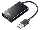 サンワサプライ LANアダプタ USB3.1-LAN変換 USBハブ1ポート ブラック USB-CVLAN3BK