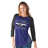 NFL Women 's Hangtimeアンティークロゴ3 / 4 Sleeve Tee ( Small , Baltimore Ravens )