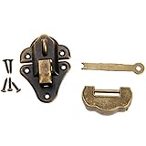 2個入りセット アンティーク調 ボックスバックル 46*34mm & ミニアンティークロック 装飾 手芸 手作り パーツ 金具 ネジに付き