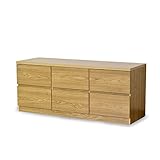 (DORIS) ローチェスト チェスト 2段 【ファルケ 2段チェスト ライトブラウン】 幅120 ローボード テレビ台 収納 引き出し6杯 組み立て式