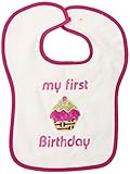 Raindrops My First Birthday Appliqued Bib, Strawberry/Hot Pink by Raindrops [並行輸入品]