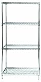 Quantum Storage Systems RWR72-1836LD 4-Tier Wire Shelving Unit, Chrome Finish, 300 lb. Per Shelf Cap