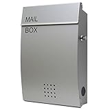 郵便ポスト 郵便受け メールボックス 壁掛け EUROデザイナーズポスト MB5005 レバー開閉タイプ 鍵付き オールアルミ MB5005AA-KL-SILVER 32