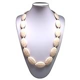 Lil' Jumbl Baby Teething Necklace | Organic Food Grade Silicone | BPA-Free (White) [並行輸入品]