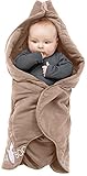 Wallaboo Baby Blanket Fleur, Supersoft 100% Cotton, For Pram, Moses Basket or Crib and Travel, Taupe