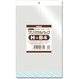 シモジマ ヘイコー 透明 OPP袋 クリスタルパック ヘッダー付 B4 100枚 H-B4 厚0.03×幅270×高380+ヘッダー30+テープ40mm 006755300
