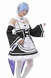 [MIRIPARIS] アニメ コスプレ メイド服【re:０から始まる異世界生活】【黒 S】 ゼロ メイド ラム レム 原作のメイド衣装を再現 乙女心にひそむ小悪魔 仮装 カチュシャ