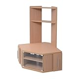 JKプラン コーナーテレビ台 スライド収納庫付き テレビ上ラック付き 高さ40cm (36インチ対応) ナチュラル SGT-0105-NA