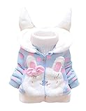 子供用ベビーガールズキュートウサギ冬パーカーコートフリースジャケットアウター カラー: ブルー