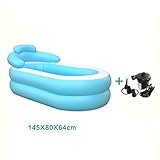 インフレータブルバスタブ折りたたみ式プラスチック製シンプルな大人の子供親子のバスルームのバスタブの浴槽バスタブの浴槽 ( カラー から゜ : 青 )