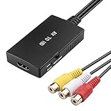 KKM-ラブショーAV to HDMI4Kコンポジット 1080/720P切り替え 【1.0m(4K/HDMI+USB+RCA変換)】3色(赤 白 黄)ビデオ/avケーブル hdmi ケーブル付き N64用 Wii PS2 Xbox VHS VCR Camera DVDなど対応 av to hdmi変換ケーブル (AV メスto HDMIケーブル付き)