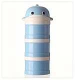 ミルカー 調乳容器 ロート状 キャップつき ミルクケース ミルクケース 粉ミルク容器 粉ミルクケース 赤ちゃん、ベビー用品 携帯 持ち運び 保存容器 (ブルーイルカ)