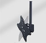 テレビ天吊り金具 テレビ天井吊り金具14-32インチ 天井 天吊りテレビ左右角度調節 液晶テレビモニター用 テレビ壁掛け金具 小型 軽量 ティルト壁掛けTV金具 耐荷重30KG テレビ 吊り tv吊り下げ金具 モニター 吊り下げ会議室/スーパー/地下鉄駅用(0.5-1.5m)