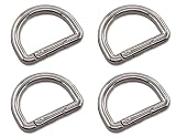 2[キD25] 8個入 D型 カラビナ Dカン 25mm バッグ 金具 後付け Dカン スプリングフック キーホルダー金具 リュック Dカン 丈夫 バックル 修理 交換 内径25mm,ニッケルシルバー