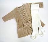 Pillerias ベロアワンピース タイツ付 12ヶ月 ベージュ 3841