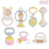 [ tiaeri ]ベビーグラブ&スピンRattle Musical Toyギフトセット、赤ちゃんの最初Teether玩具、BPAフリー、韓国製、kara7p
