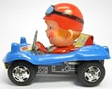 なつかしの昭和のおもちゃ　ブリキのバギーカー（ブルー）