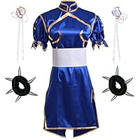 [fun costumes] ストリートファイター Street Fighter 春麗 チュン・リー Chun-Li 髪飾り セット コスプレ衣装 衣装 仮装 変装 コスチューム cosplay 子供用 大人用 cosplay