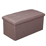 EPCTEK 収納ベンチ 収納スツール チェア 折たたみ ベンチ オットマン 応接チェア 収納ボックス コンパクト スペース活用 一人暮らし 引っ越し祝い（Mサイズ ブラウン）