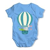 Twisted Envy Animals in Hot Air BalloonベビーユニセックスFunny Baby Growボディスーツ US サイズ: M カラー: ブルー
