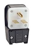 Leviton 9630-P 30 Amp, 250 Volt, Straight Blade, Plug, Industrial Grade, Grounding, Angle, Black [並行