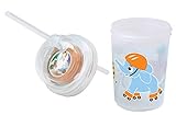nuspin kids (ニュースピン キッズ) 240 ml Sip & Spin Straw Sippy (飲んでぐるぐるベビーストローカップ) サファリ動物