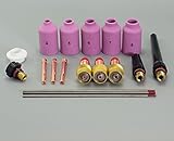 18個 TIG中型ガスレンズコレット本体 TIGコレット TIGアルミナノズル トリタン 赤 TIG 溶接 タングステン 電極棒 WP-17 WP-18 WP-26 TIG溶接トーチ用 消耗品