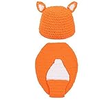 Elee Baby Fox Handmade Crochet Knit Hat Cap Photography Props Warm Costume Set by Elee [並行輸入品]