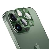 Apapeya For iPhone 13 Pro/iPhone 13 Pro Max用 カメラフィルム アルミ合金製＋強化ガラス レンズ全面保護 カメラカバー 0.25mm超薄 Apapeya 一体型レンズ保護フィルム レンズ保護ケース レンズ保護 フィルム 防爆裂 ・耐衝撃・スクラッチ防止・露出オーバー防止・高透過率・ケースに干涉なし（1枚）グリーン
