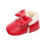 ユニセックスベビー幼児は冬アンチちょう結びのスノーブーツPrewalkerシューズをスリップ秋 (12-18ヶ月, レッド)