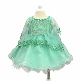 WIN　こどもドレス　女の子　女児ドレス　ふわふわチュチュスカート供服 キッズ フォーマル 結婚式 発表会 女の子用 フラワーガール (6M, グリーン)