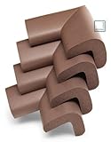 Roving Cove? 4-Piece Safe Corner? Cushion - PRE-TAPED CORNERS; - COFFEE; Premium Childproofing Corne