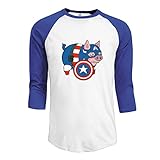 Adhra LuckyメンズCaptain Pig 3&nbsp;/ 4スリーブベースボールTシャツ/半...