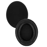 イヤーパッド FOR Sennheiser HD418 HD419 HD428 HD429 HD448 HD449 に対応 交換 用 ヘッドホンパッド 防止音漏れ防止 <1組 > なんしつ 高密度フォームRuiMi (しわ皮/ブラック)