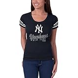 MLB Boys MLB New York Yankees ' 47ブランドレディースOff CampusスクープTシャツ、スタイル1 (ネイビー) L