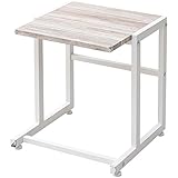 山善(YAMAZEN) サイドテーブル 組み立て品 アイアン アンティークホワイト アジャスター付き 幅40×奥行40×高さ45cm FAST-4040(AIV/SWH)