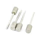 uxcell ダイヤモンドバー ダイヤモンドポイント　実装　メタル製　シルバートーン 3mmシャンク長さ 8mmヘッダ径 4個入り