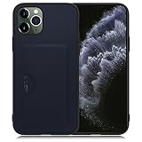LOOF SKIN SLIM-SLOT レザー カード収納 スマホケース for iPhone 11 Pro 用 ケース カバー 背面 ストラップホール カードポケット シンプル 耐衝撃 薄型 軽量 leather [ネイビー]