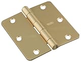 Stanley Hardware RD741 3-1/2" X 3-1/2" 1/4" Radius Corner Residential Hinge - No Screws in Satin Bra