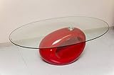 ガラス テーブル センターテーブル サイドテーブル カラー：レッド