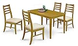 北欧風 2色対応 4人掛け用 ダイニング5点セット テーブル チェア (ナチュラル)