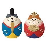 デコレ(Decole) 猫雛 2024 男雛:約34×32×h47mm、女雛:約34×33×h40mm ZMM-90002L