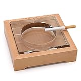 CXQ ヨーロッパスタイルのクリエイティブ木製クリスタルガラス灰皿